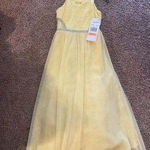 Girls Rare Edition Yellow Size 7 Holiday Pageant Birthday Christmas Gown Dress